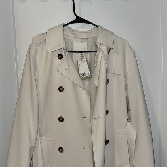 h&m cream trench coat NWT - Picture 3 of 3